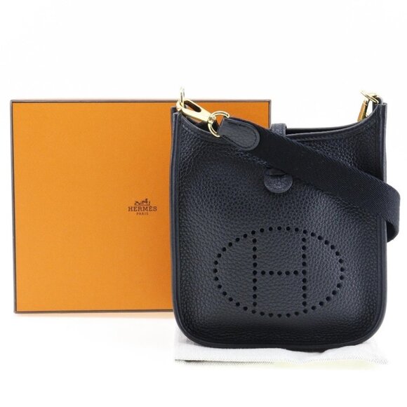 HERMES EvelyneTPM Shoulder Bag Amazon Black / Gold Hardware Taurillon - Picture 1 of 11